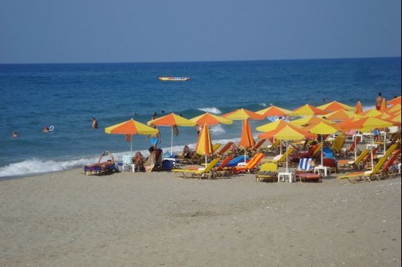 Rethymno beach is fine for swimnig