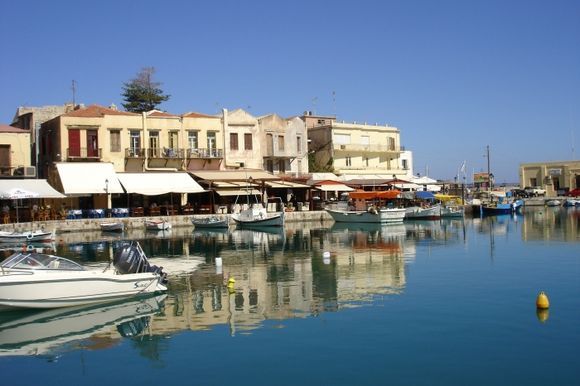 The Venetian Harbour in the Old Town in the city of Rethymno