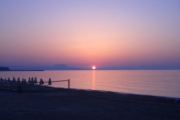 Evening at the Rethymno sand beach