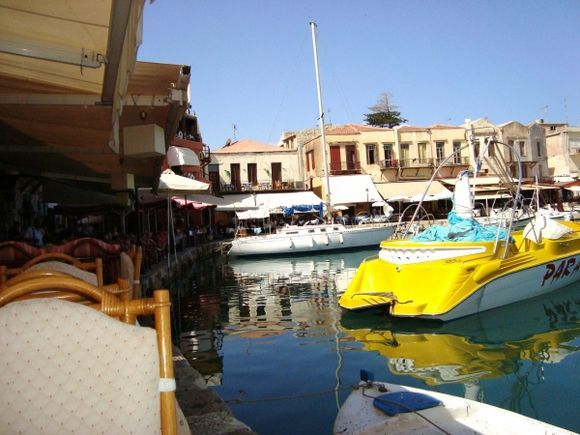 The Venetian Harbour in Rethymno at Crete.