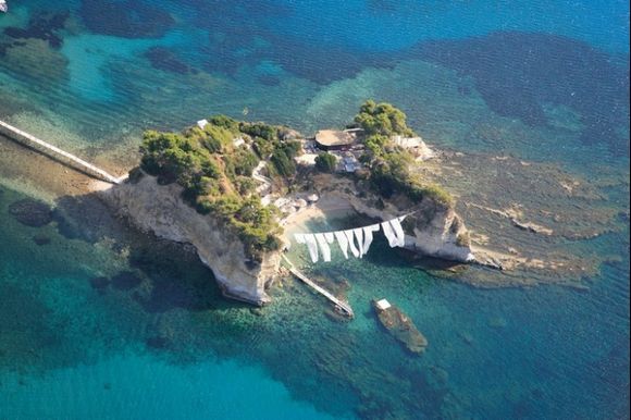 Aerial view on Cameo island Laganas