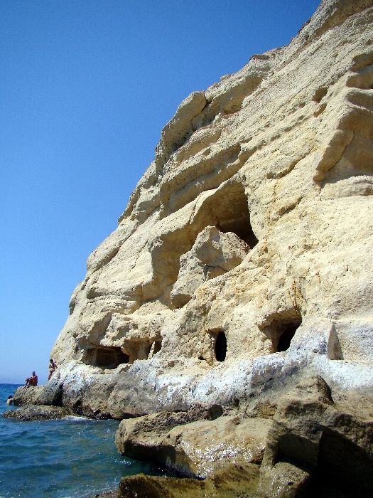 The caves and amazing water at Matala Beach, Create (Heraklion)
