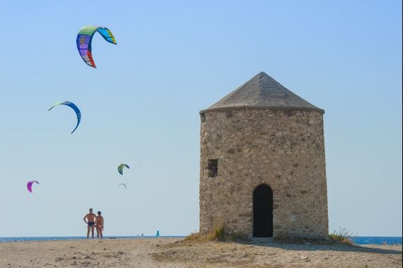 Lefkas windmill and surf