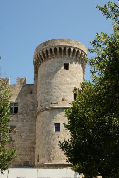 Gun Tower On Fort In Rhodes