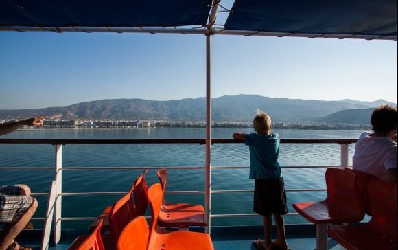 Taking it all in.  Volos to Skiathos, 2014