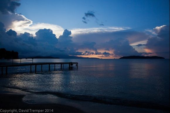 Morning thunderstorms approaching Skiathos, 2014