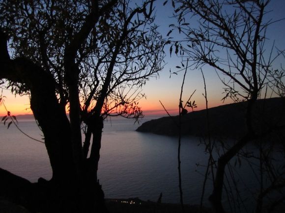 view of aegiali bay from potamos,amorgos