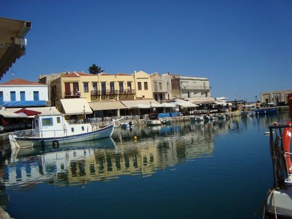 The Venetian Harbour in the Old Town of Rethymno at Crete