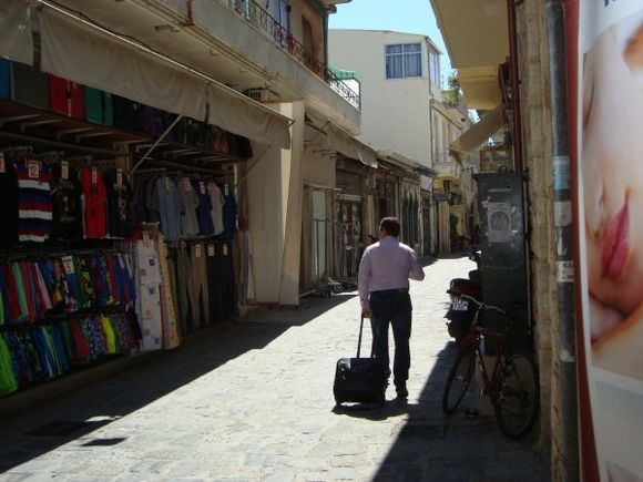 Narrow streets in the Old Town of Rethymno at Crete