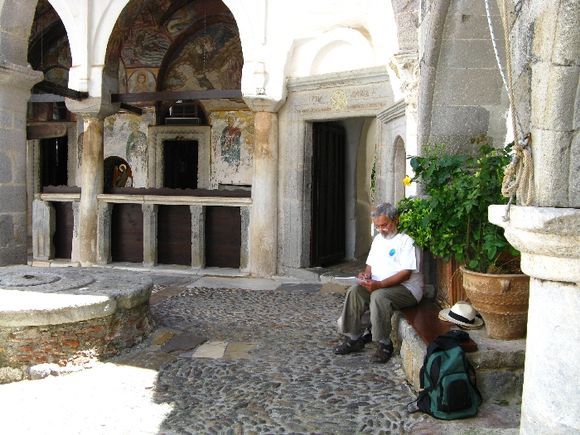 Patmos,Monastery inside courtyard, Hora