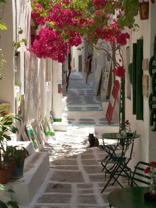 A street on the  beautiful Chora of Ios.