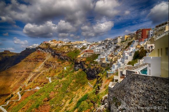 Fira city at spring time