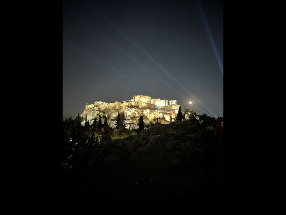 I just love the night view from the Areopagus looking up at the Acropolis!