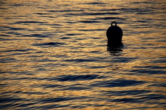 buoy in the sunset