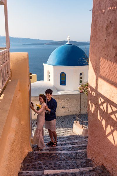 Happiness in Santorini