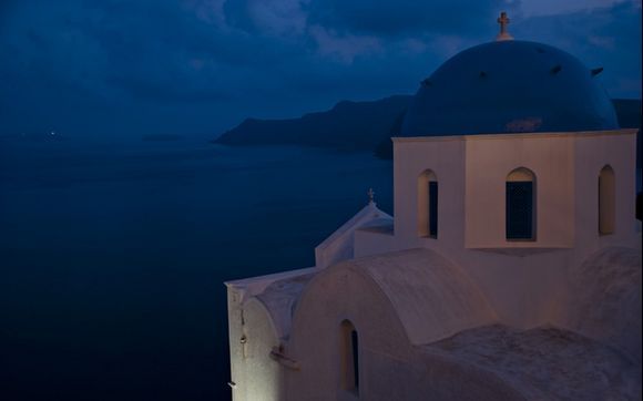 When the night has come over Santorini