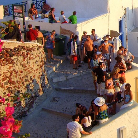 Oia - crowded sunset