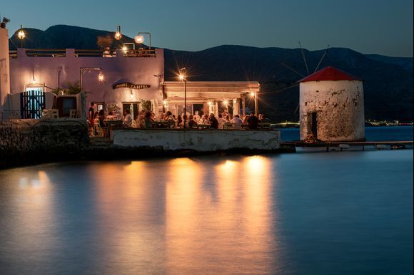 Milos Tavern at night