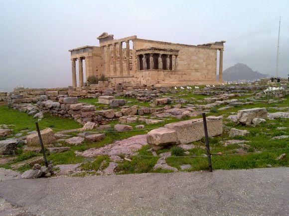 Athens Rainy winter day at Acropolis Hill