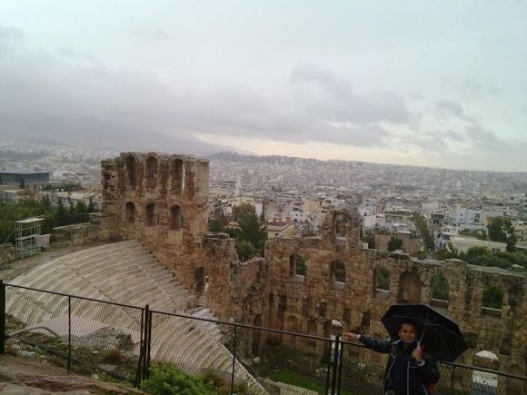 Athens Rainy winter day at Acropolis Hill