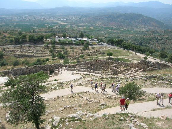 overlooking the valley once dominated by the Mycenaeans