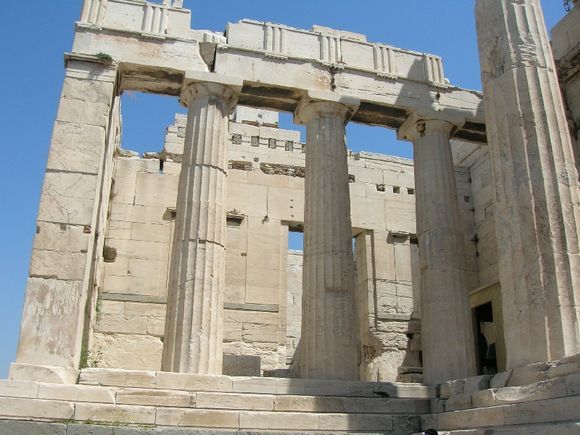 the temples on the acropolis seem to tower above