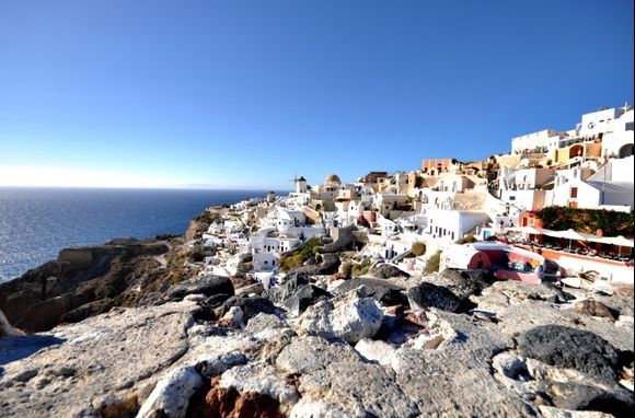 Beautiful daylight scene in Oia, Santorini