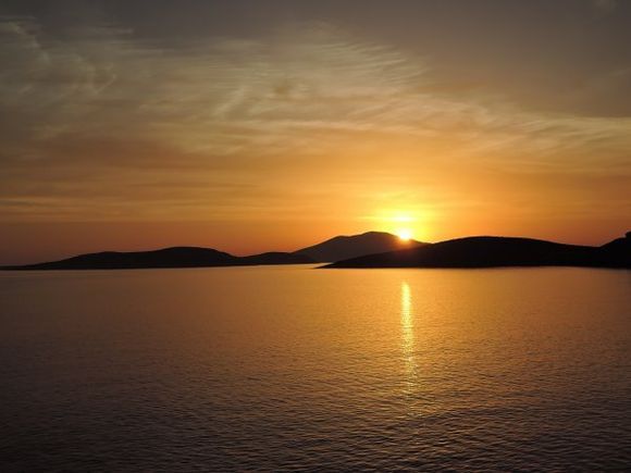 Sunrise on the boat to Iraklia