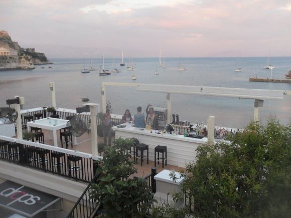 Wanderwide anchored in Garitsa Bay, Corfu