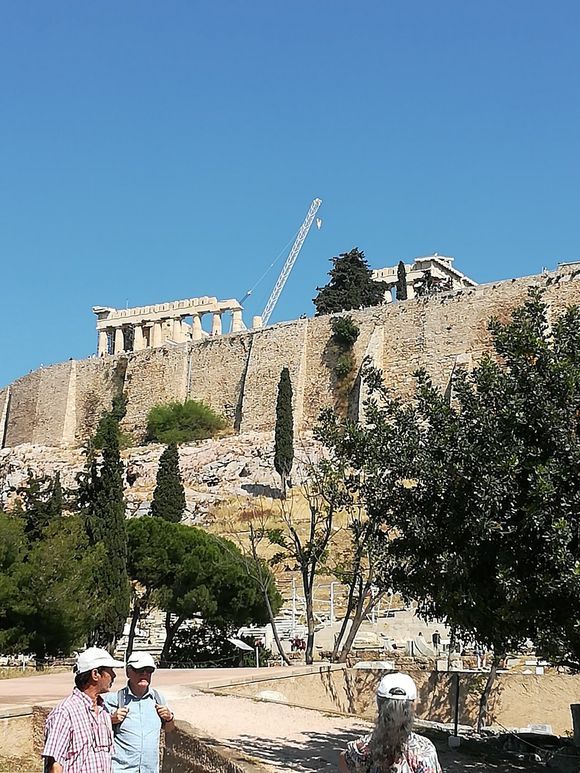 Parthenon viewed from downhill