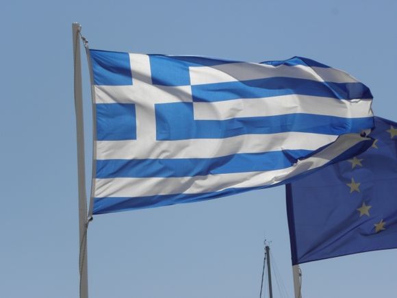 Greek and Europian flag