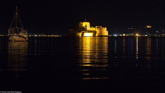 Bourtzi Fortress at night