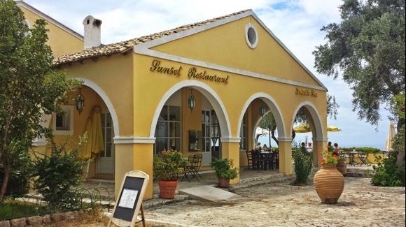 Corfu island, the Sunset restaurant close to the Kaiser's Throne