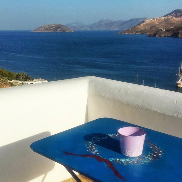 Leros island, view of the bay of Pandeli from Anemos apartments