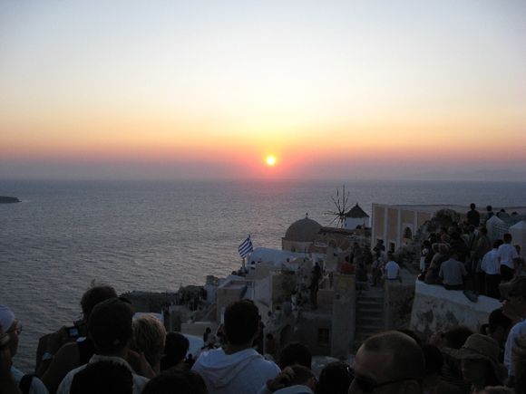 Santorini, the famous and crowded sunset from Oia