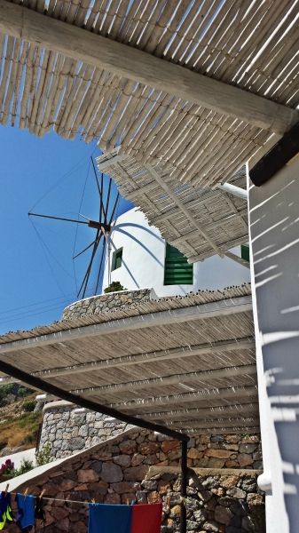 Leros island, Anemos windmill apartments in Panteli
