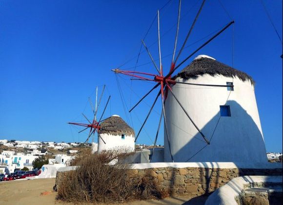 Mykonos august 2017, As of now, with the advent of modernity, the windmills are no longer operational. But they continue to be a symbol of Mykonos rich virile past. Being hundred of years old, most of the windmills have been thoroughly renovated and some have even been converted into museums, the most famous being the Bonis Windmill. Mykonos windmills are a living testimony of the island's use of innovation when it came to tapping the enormous power of the wind to grind Mykonos agricultural produces.