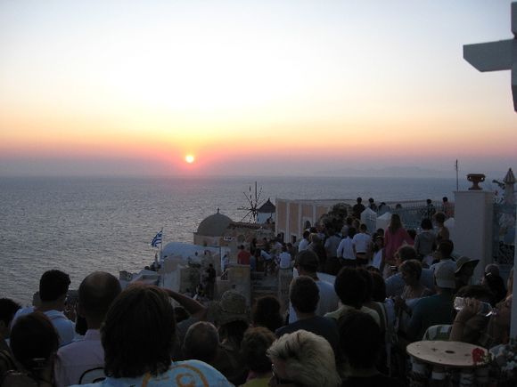 Santorini, the famous and crowded sunset from Oia