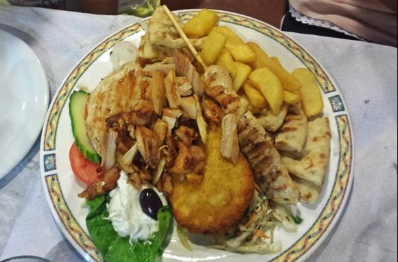Kos island,delicious dishes in Kostas Grill House in Kos Town