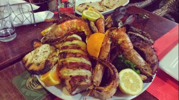 Corfu island, grilled fish in Gran Aladino restaurant in Paleokastritsa