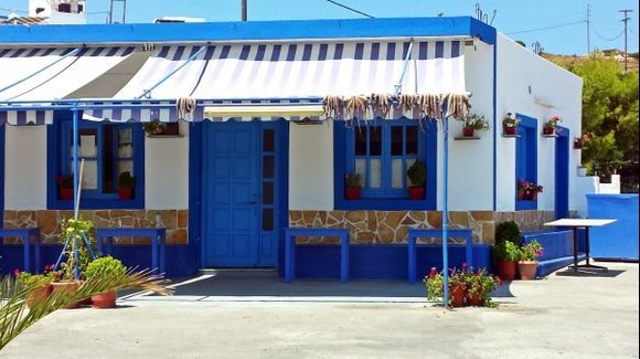 Lipsi island, view of one of the most famous fish taverna in the port