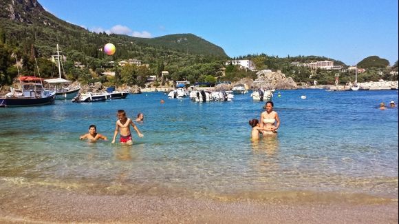 Corfu island, the beach of the small port of Paleokastritsa