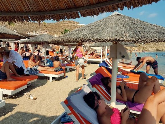 Mykonos august 2017, Paradise, Tropicana beach club