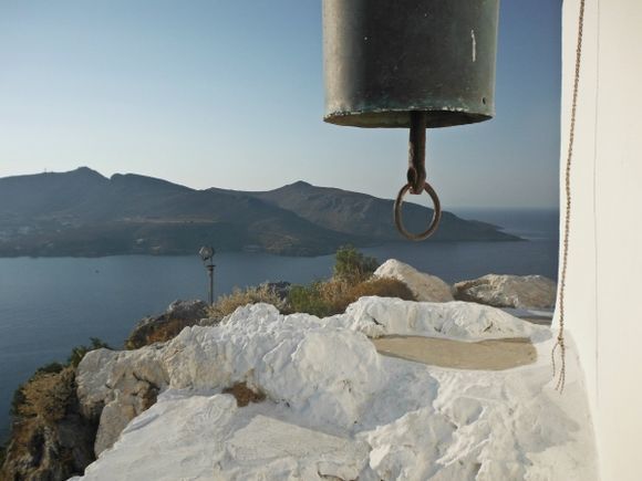 Leros island, view from the Church of Prophet Elia under the medieval Castle