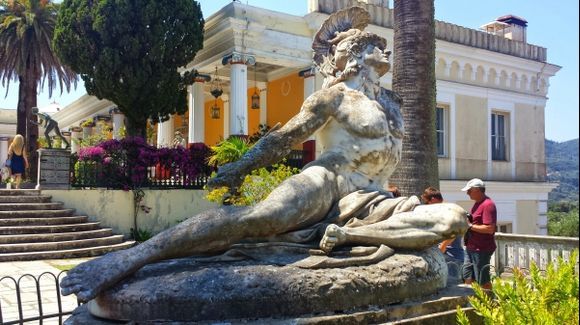Corfu island, Empress Sissi was also captivated and awestruck by ancient Greek legends and mythology. Her favorite was Achilles on whose honor she dedicated the palace. The Palace garden is replete with rather artistically sculpted statues of the pantheon of Greek Gods and Goddesses that makes for a truly mythical setting.