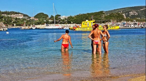 Corfu island, in the beach of the small port of Paleokastritsa