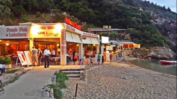 Corfu island, restaurants in Paleokastritsa beach