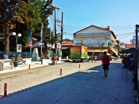 Halkidiki, (Sithonia), a street in Sarti village