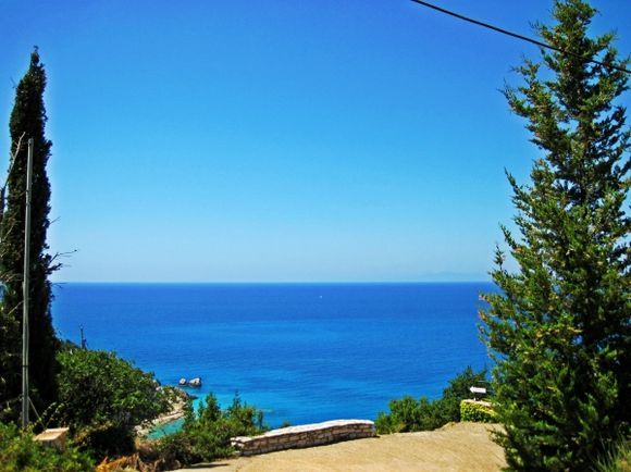 Lefkada island, a view from the Myrto apartments in Agios Nikitas