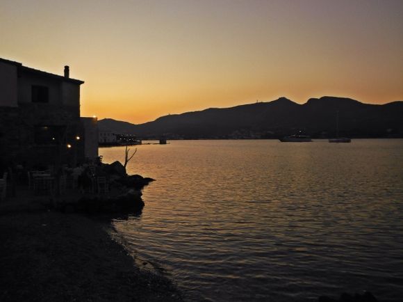 Leros island, sunset in Agia Marina